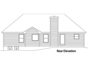 Exterior - Rear Elevation for European House Plan #22-524 - 3 bed, 2.5 bath