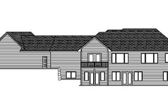 Exterior - Rear Elevation for Colonial House Plan #51-325 - 4 bed, 4.5 bath