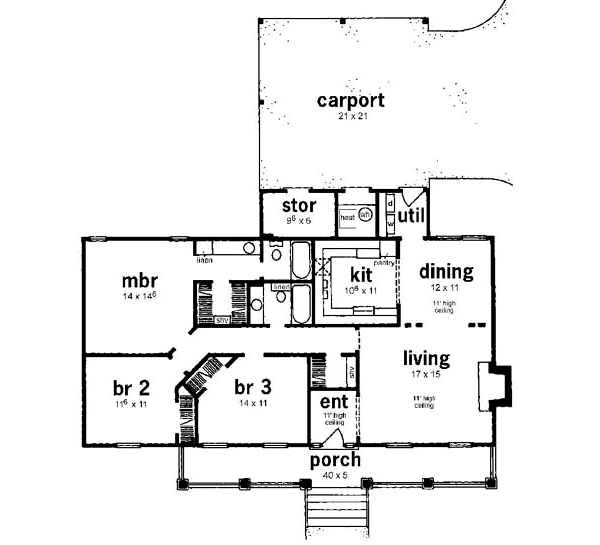 Home Plan - Traditional Floor Plan - Main Floor Plan #36-112