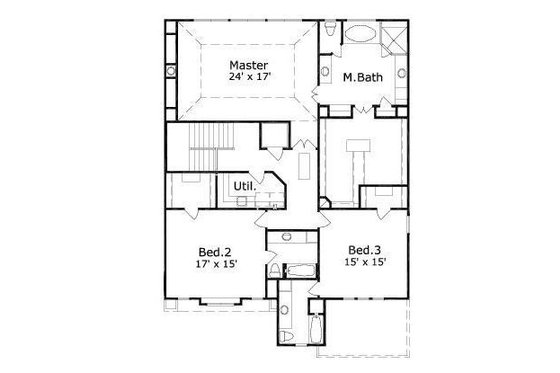 Floor Plan - Upper Floor for European House Plan #411-728 - 3 bed, 3.5 bath