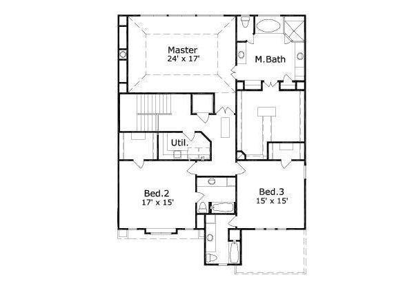 European Floor Plan - Upper Floor Plan #411-728