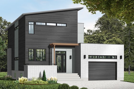Exterior - Front Elevation 4 for Modern House Plan #23-2700 - 4 bed, 2.5 bath