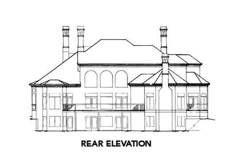 House Design - Exterior - Rear Elevation for European House Plan #429-9 - 4 bed, 3.5 bath