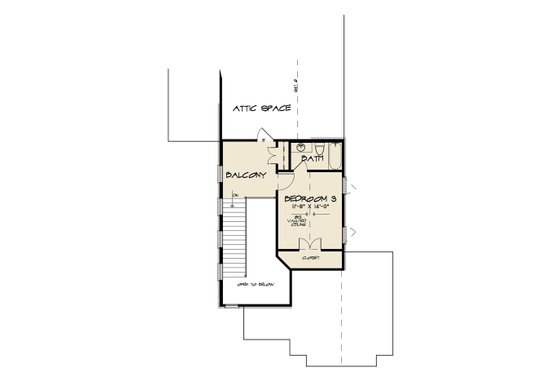 Floor Plan - Upper Floor for Contemporary House Plan #17-3422 - 3 bed, 3.5 bath