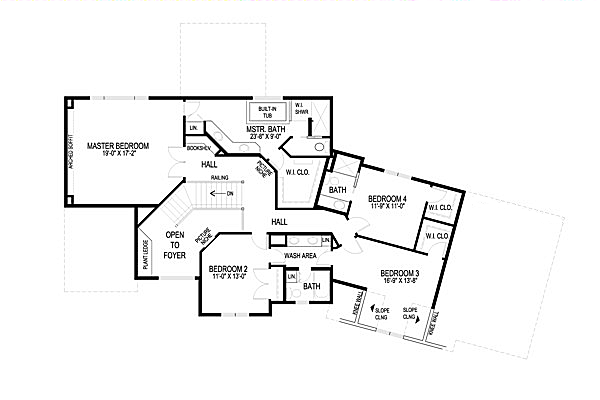 Craftsman Floor Plan - Upper Floor Plan #56-588