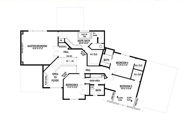 Home Plan - Floor Plan - Upper Floor for Craftsman House Plan #56-588 - 4 bed, 3.5 bath
