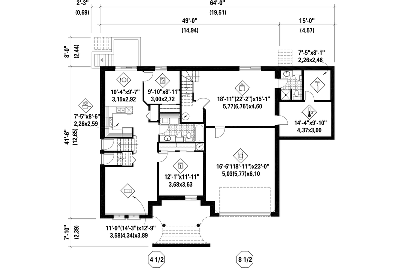 Dream House Plan - Floor Plan - Lower Floor for European House Plan #25-4614 - 7 bed, 4 bath