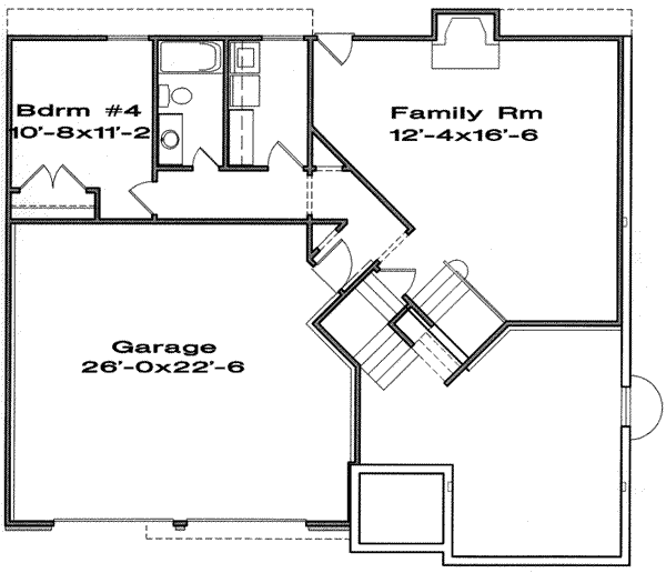 Traditional Floor Plan - Lower Floor Plan #6-173