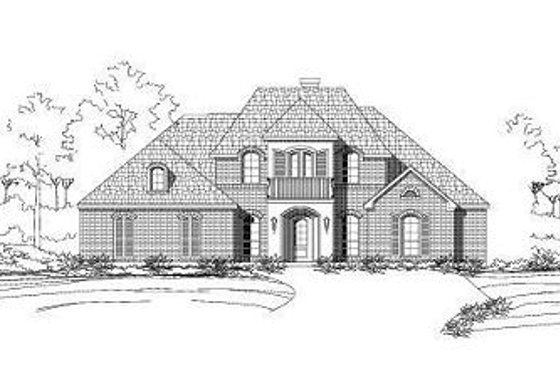 Exterior - Front Elevation for European House Plan #411-594 - 5 bed, 3.5 bath