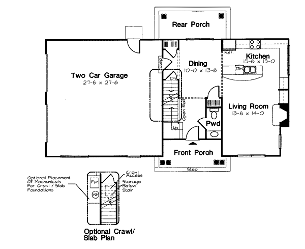 Colonial Floor Plan - Main Floor Plan #312-831