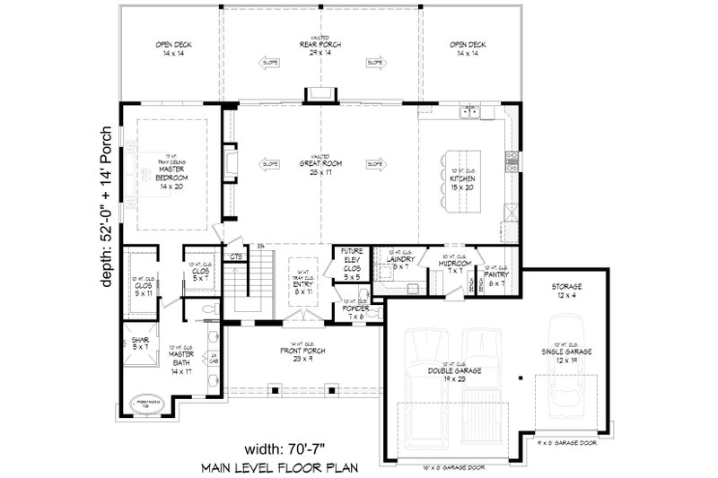 Home Plan - Floor Plan - Main Floor for Country House Plan #932-1442 - 4 bed, 4.5 bath
