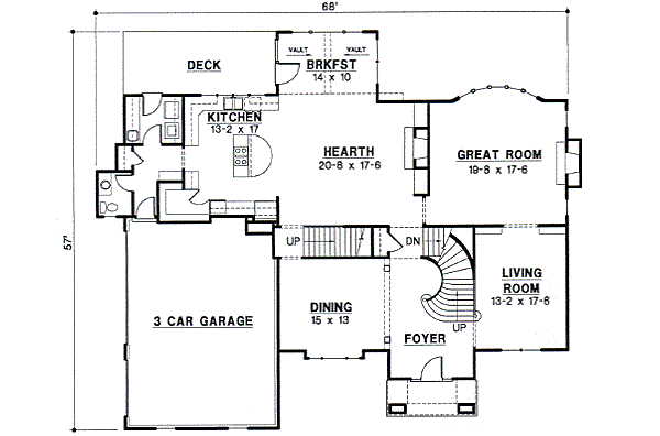 European Floor Plan - Main Floor Plan #67-622