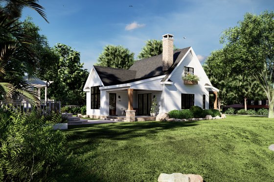 Exterior - Rear Elevation for Craftsman House Plan #1094-17 - 3 bed, 2.5 bath