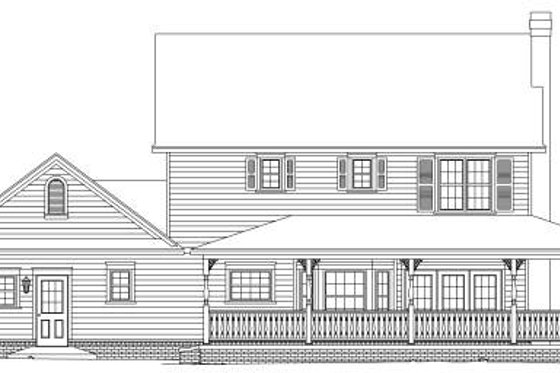 Exterior - Rear Elevation for Farmhouse House Plan #11-202 - 3 bed, 2.5 bath