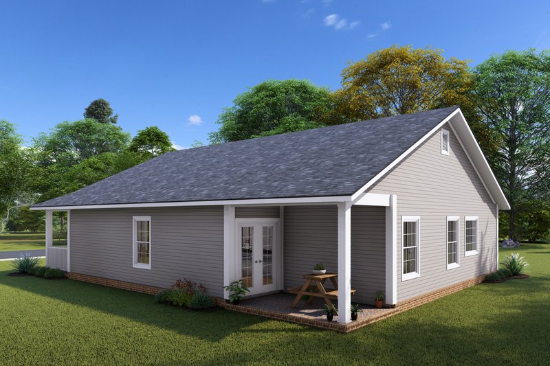 House Plan Design - Exterior - Rear Elevation for Cottage House Plan #513-2236 - 3 bed, 2 bath