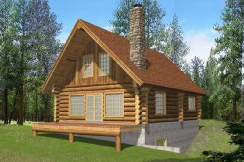 Home Plan - Log Exterior - Front Elevation Plan #117-494