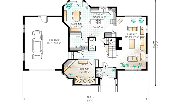 House Design - European Floor Plan - Main Floor Plan #23-2012