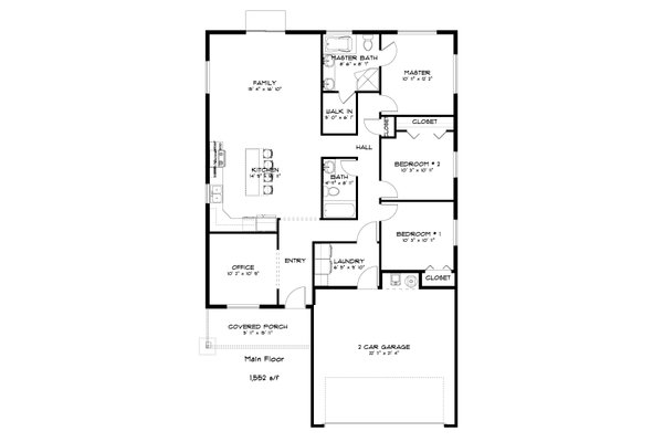 Dream House Plan - Traditional Floor Plan - Main Floor Plan #1060-181