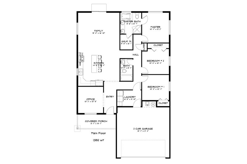 Dream House Plan - Floor Plan - Main Floor for Traditional House Plan #1060-181 - 3 bed, 2 bath