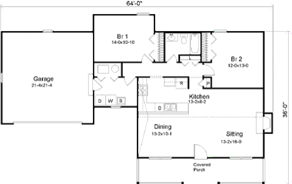 Home Plan - Ranch Floor Plan - Main Floor Plan #22-506
