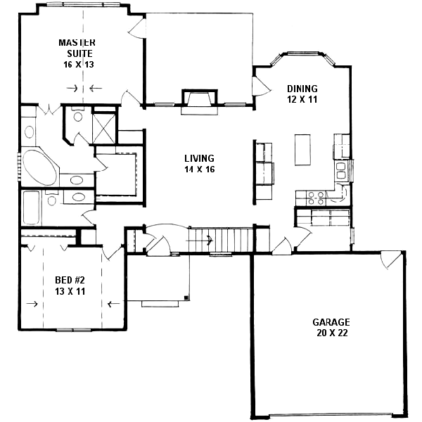 Home Plan - Traditional Floor Plan - Main Floor Plan #58-162