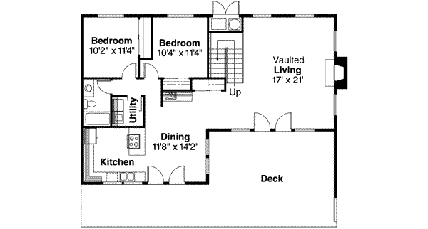 Architectural House Design - Contemporary Floor Plan - Main Floor Plan #124-405