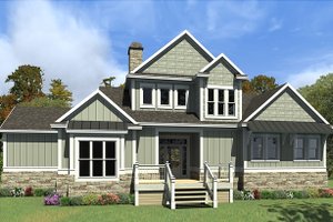 House Plan Design - Exterior - Front Elevation for Craftsman House Plan #63-424 - 3 bed, 3 bath