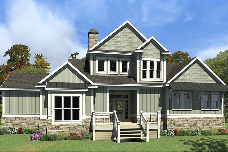 House Plan Design - Craftsman Exterior - Front Elevation Plan #63-424