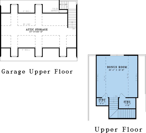 House Blueprint - Farmhouse Floor Plan - Upper Floor Plan #923-435