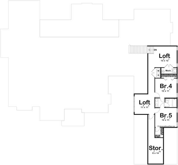 Modern Floor Plan - Upper Floor Plan #455-513