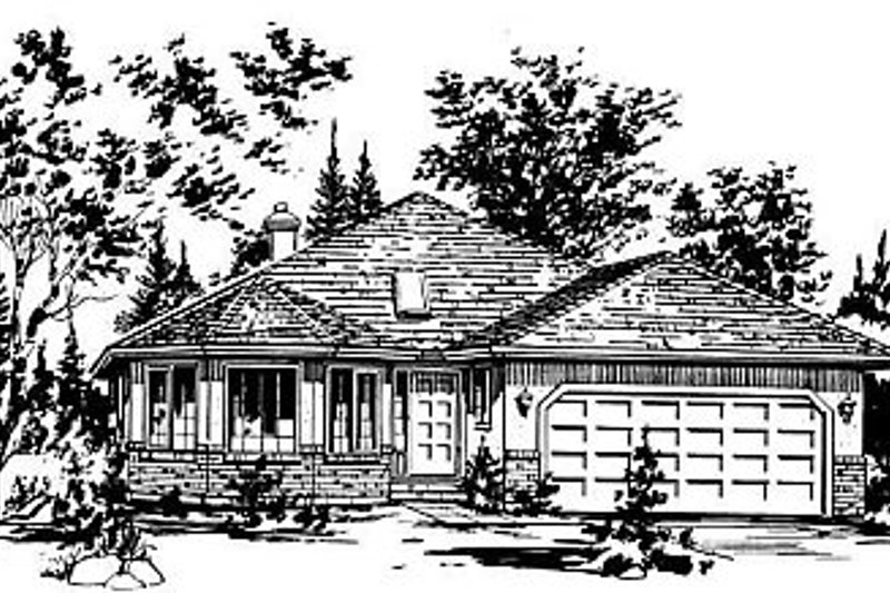 Architectural House Design - Ranch Exterior - Front Elevation Plan #18-117