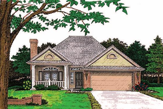 Exterior - Front Elevation for Country House Plan #310-751 - 3 bed, 2 bath
