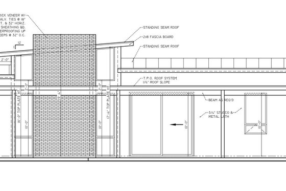 Exterior - Rear Elevation for Modern House Plan #1110-24 - 3 bed, 2.5 bath