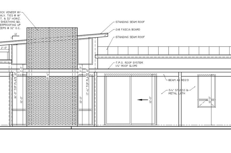 House Design - Exterior - Rear Elevation for Modern House Plan #1110-24 - 3 bed, 2.5 bath