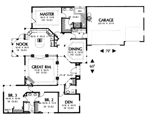 House Design - Traditional Floor Plan - Main Floor Plan #48-206