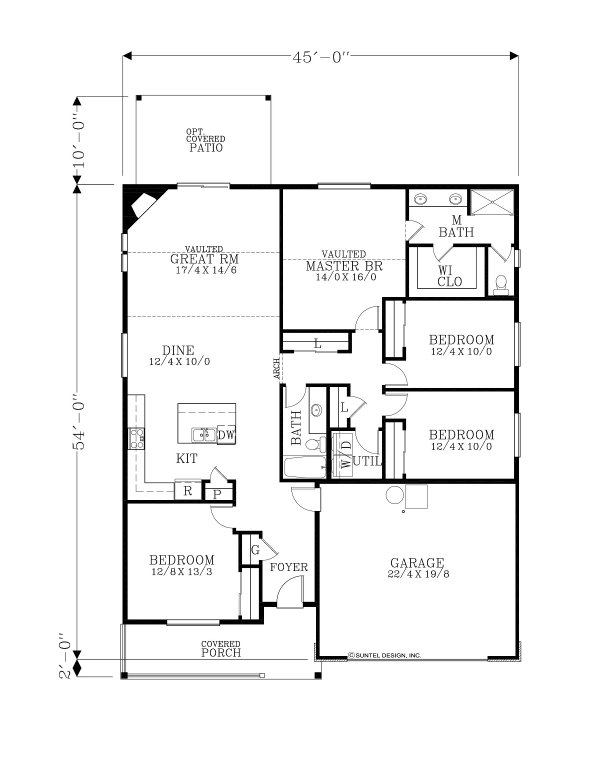 Craftsman Floor Plan - Main Floor Plan #53-680