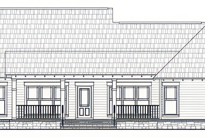 House Blueprint - Exterior - Rear Elevation for Ranch House Plan #21-650 - 3 bed, 2 bath