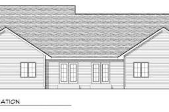 Exterior - Rear Elevation for Traditional House Plan #70-746 - 2 bed, 2 bath