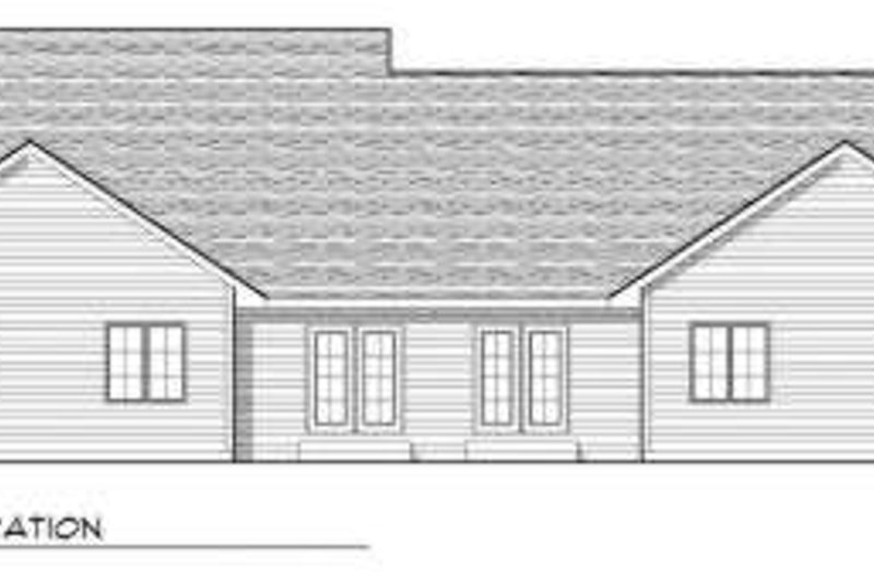 Home Plan - Exterior - Rear Elevation for Traditional House Plan #70-746 - 2 bed, 2 bath