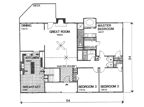 House Plan Design - Traditional Floor Plan - Main Floor Plan #30-158