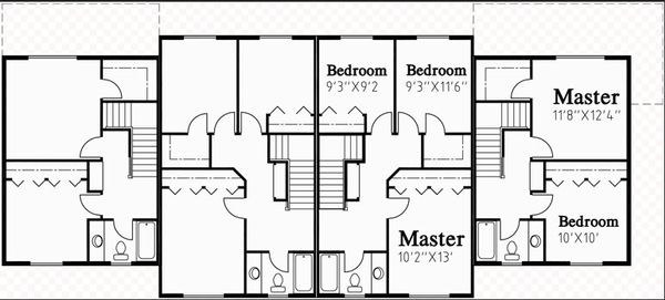 Traditional Floor Plan - Upper Floor Plan #303-474