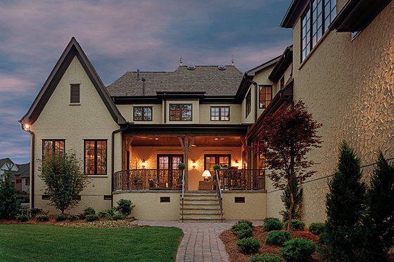 Exterior - Rear Elevation for European House Plan #453-25 - 5 bed, 5.5 bath