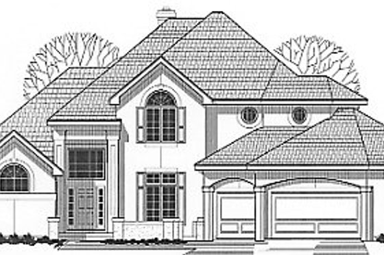 Exterior - Front Elevation for Traditional House Plan #67-452 - 4 bed, 3.5 bath