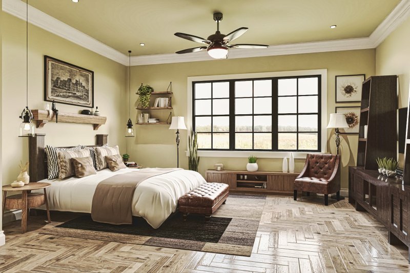 Architectural House Design - Interior - Master Bedroom for Craftsman House Plan #54-435 - 3 bed, 2.5 bath