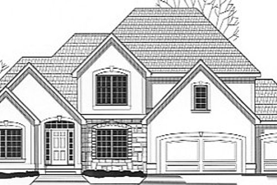 Exterior - Front Elevation for European House Plan #67-718 - 4 bed, 2.5 bath
