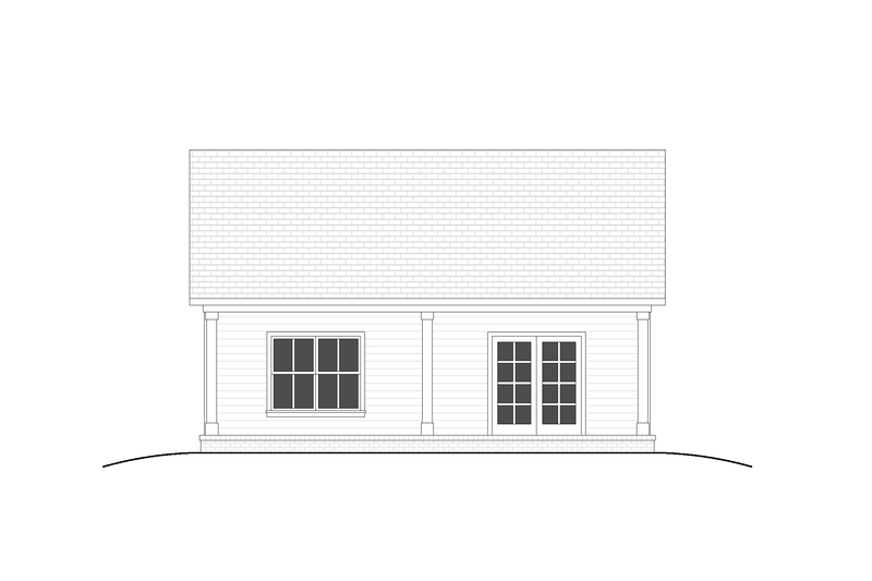 House Blueprint - Exterior - Rear Elevation 1 for Farmhouse House Plan #1117-41 - 1 bed, 1 bath