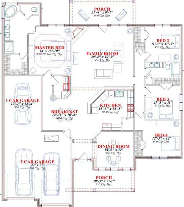 Traditional Floor Plan - Main Floor Plan #63-156