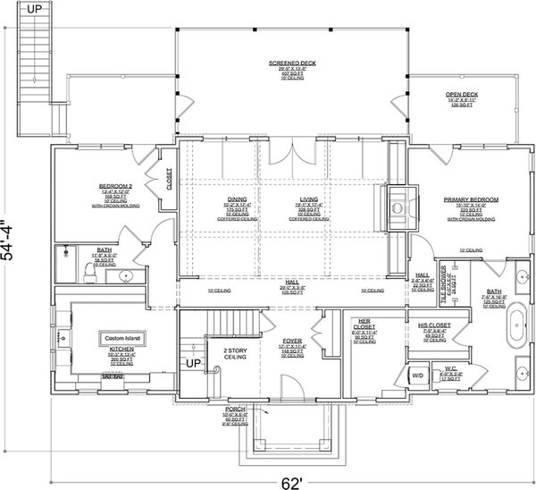 Dream House Plan - Floor Plan - Main Floor for Colonial House Plan #1116-46 - 4 bed, 4 bath
