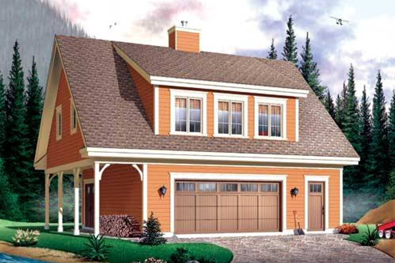 House Blueprint - Exterior - Front Elevation 3 for Country House Plan #23-623 - 2 bed, 2 bath