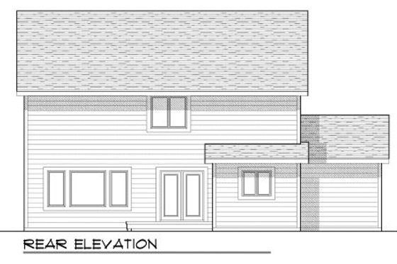 Exterior - Rear Elevation for Craftsman House Plan #70-952 - 4 bed, 3.5 bath